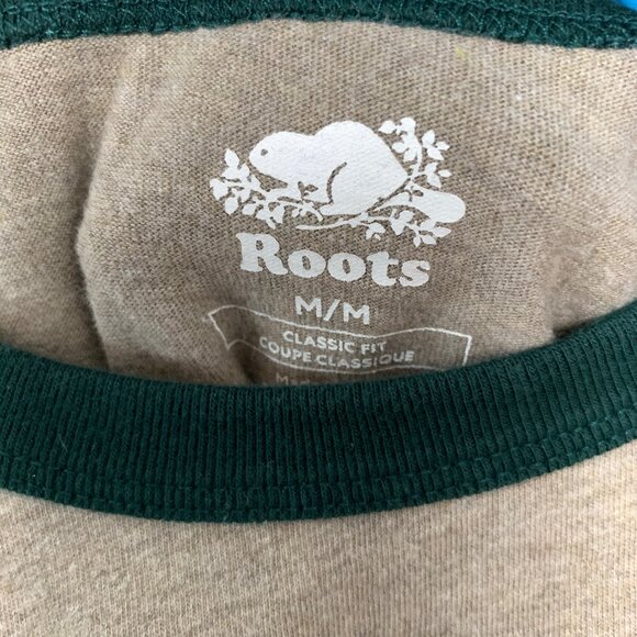 Roots Organic Cooper Blocked T-Shirt (Tan & Green) - Picture 4 of 5